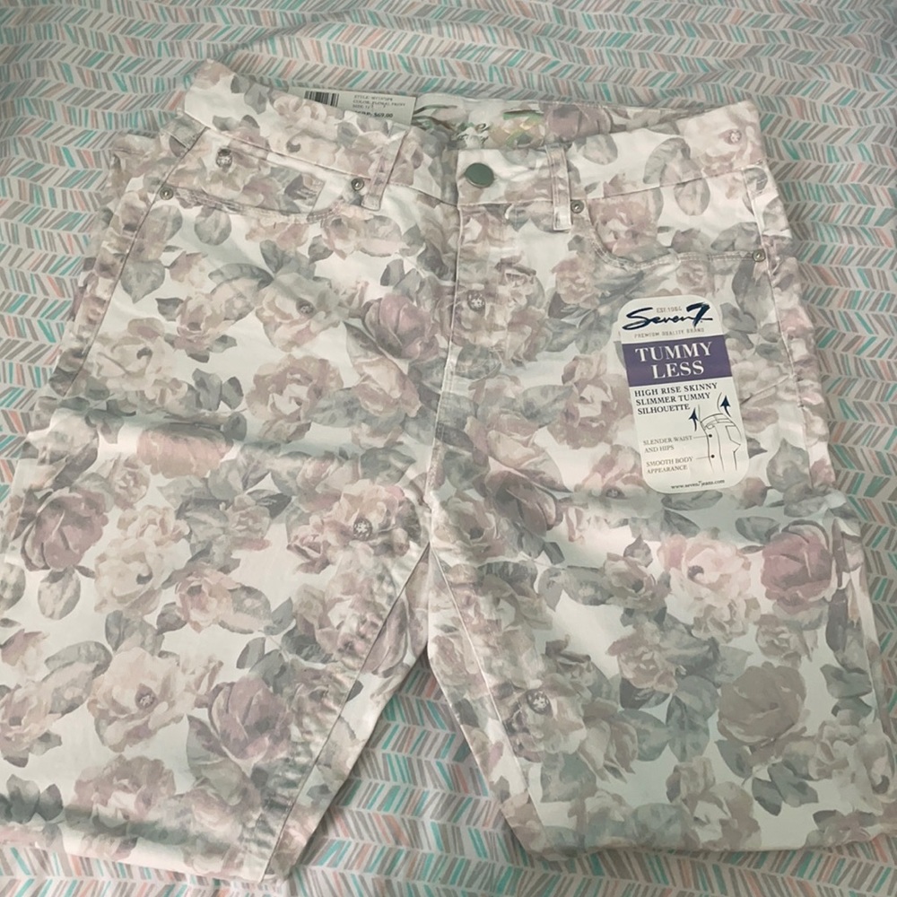 rose peddled jeans.
